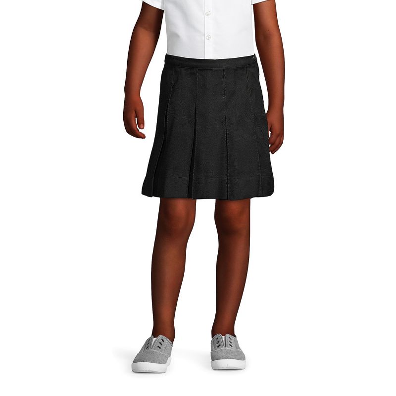 Lands' End Lands' End School Uniform Kids Solid Box Pleat Skirt Above Knee