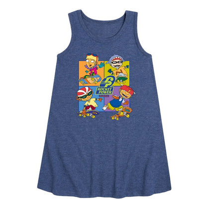 Girls' - Rocket Power - Skate Life Graphic Sleeveless Aline Dress
