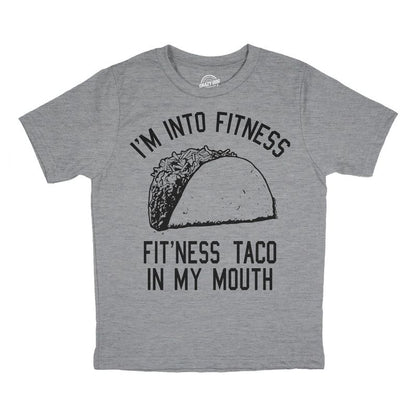 Youth Fitness Tacos T Shirt Funny Workout Mexican Food Lovers Joke Tee For Kids - Crazy Dog Youth T Shirt