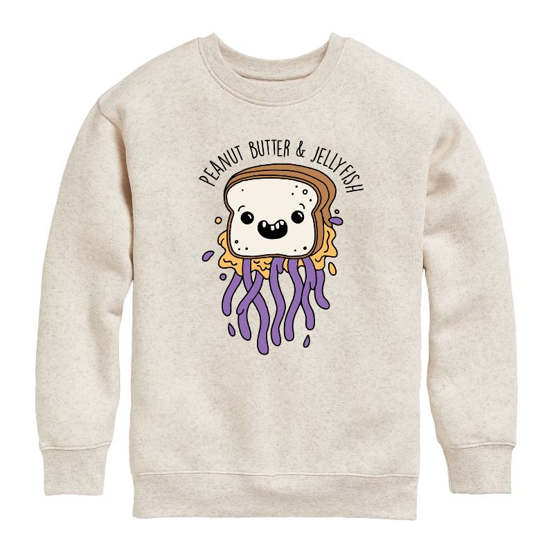 Boys' - Instant Message - Peanut Butter & Jellyfish Graphic Long Sleeve Fleece Sweatshirt