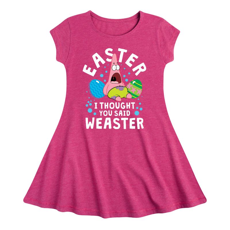 Girls' - SpongeBob Squarepants - Easter Weaster Fit & Flair Cap Sleeve Dress