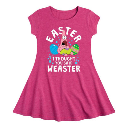 Girls' - SpongeBob Squarepants - Easter Weaster Fit & Flair Cap Sleeve Dress