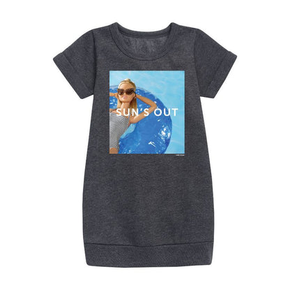 Girls' - Barbie - Sun's Out Graphic Short Sleeve Fleece Dress