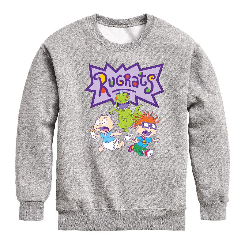 Boys' - Rugrats - The Great Chase Graphic Long Sleeve Fleece Sweatshirt