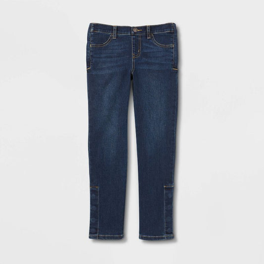 Girls' Adaptive Jeans - Cat & Jack™ Dark Wash