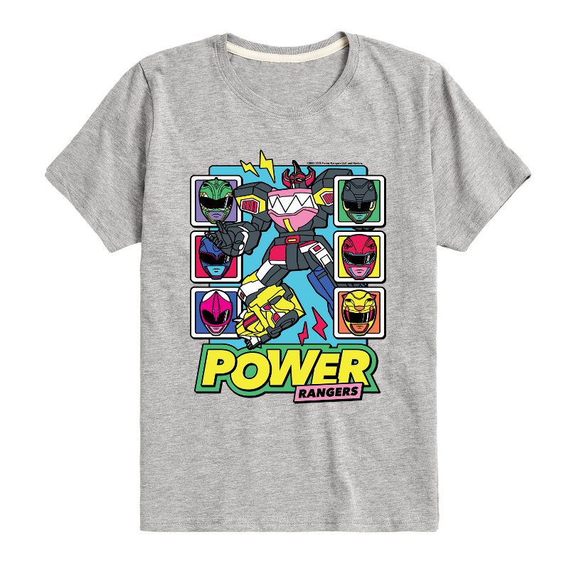 Boys' - Power Rangers - Zord Character Heads Short Sleeve Graphic T-Shirt