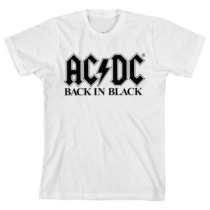 ACDC Boys White Crew Neck Short Sleeve T-shirt