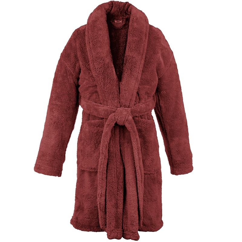 BC BARE COTTON Shawl Robe Microfiber Plush Fleece Bathrobe