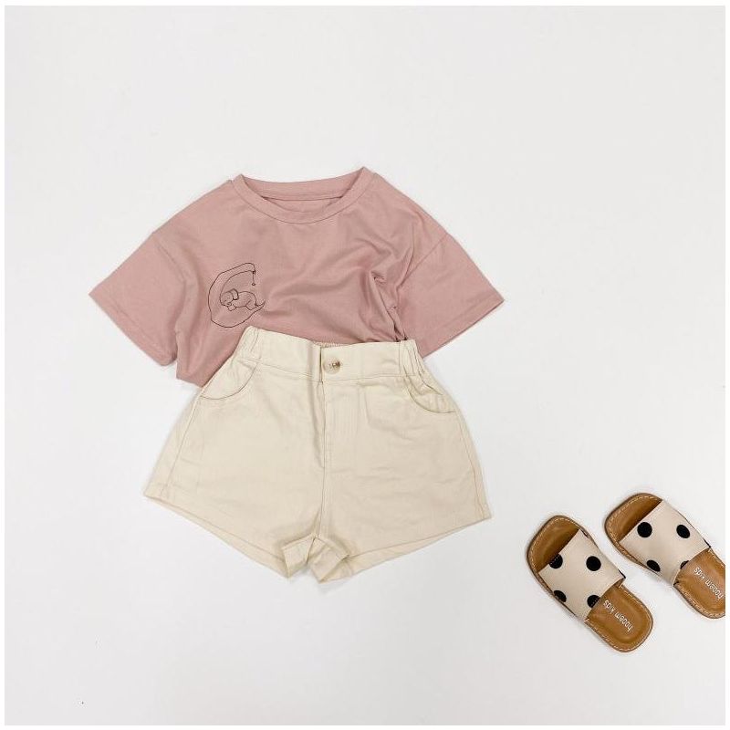 MyKids-USA Baby Boy And Girl Solid Color Basic Denim Shorts With Pockets In Summer