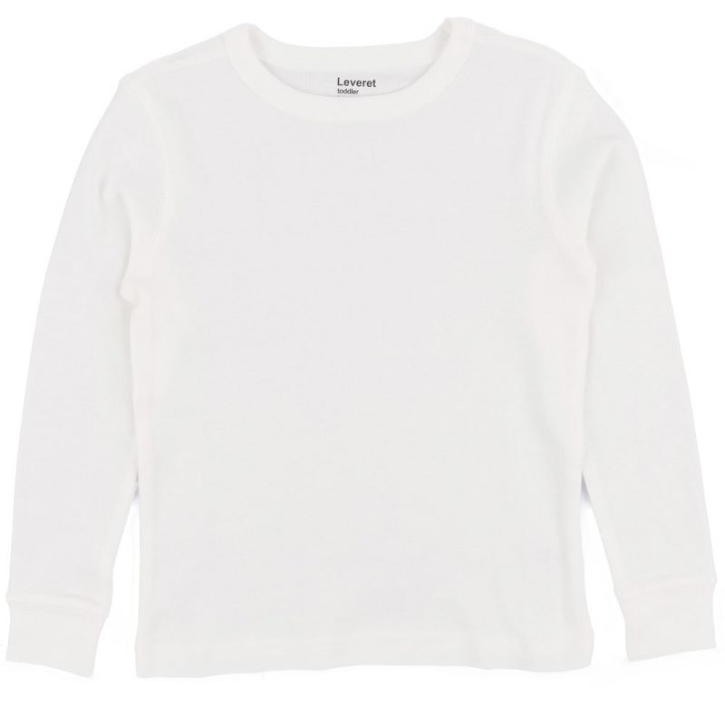 Leveret Kids Long Sleeve Solid Neutral Color T-Shirt