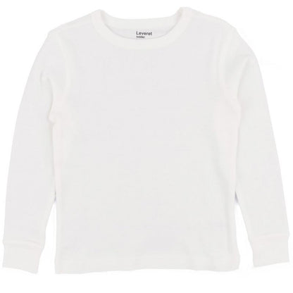 Leveret Kids Long Sleeve Solid Neutral Color T-Shirt