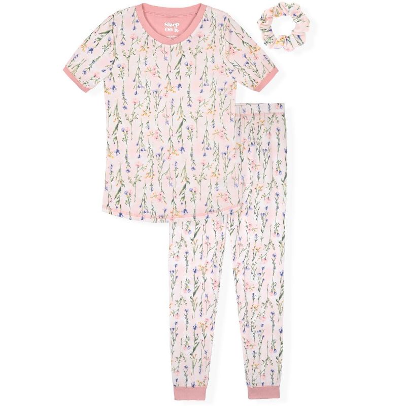 Sleep On It Girls 2-Piece Super Soft Jersey Snug-Fit Pajama Set - Toddler Pajamas to Girls Pajama Sets