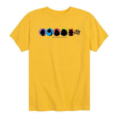 تي شيرت جرافيكي بأكمام قصيرة للأولاد - الأشرار - السيد وولف وأصدقاؤه - ظلية