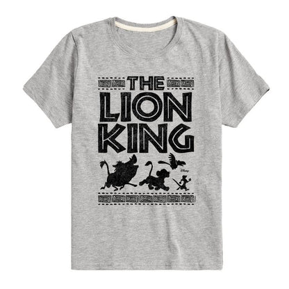 تي شيرت جرافيكي بأكمام قصيرة للأولاد - الأسد الملك - سيمبا تيمون بومبا زازو