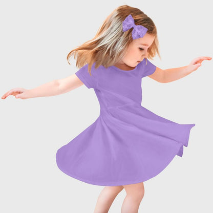 City Threads Jersey Short Sleeve Girls Twirly Skater Dress - USA-Made (Part 2)