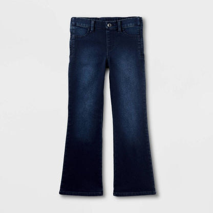 Girls' Adaptive Flare Leg Jeans - Cat & Jack™ Dark Wash