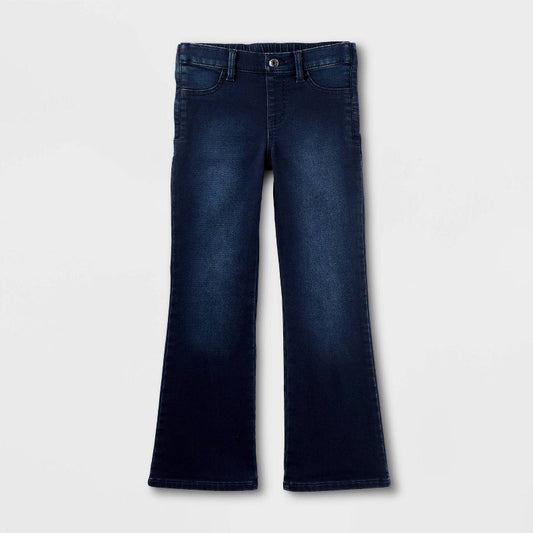 Girls' Adaptive Flare Leg Jeans - Cat & Jack™ Dark Wash