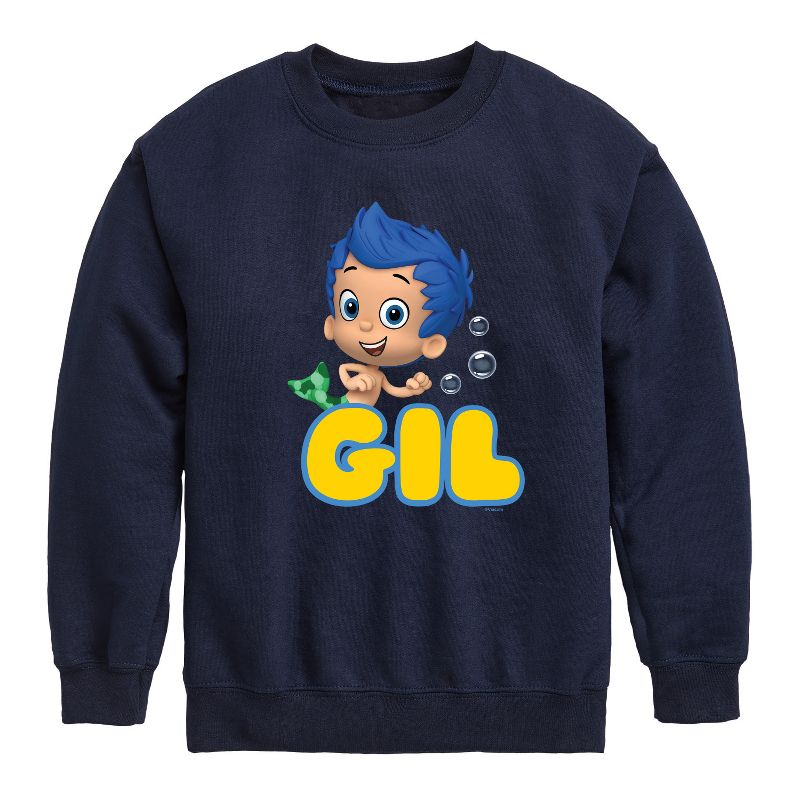 Boys' - Bubble Guppies - Gil Graphic Long Sleeve Fleece Sweatshirt