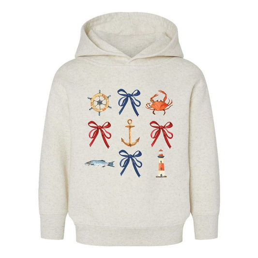 The Juniper Shop Coquette Nautical Collage Toddler Graphic Hoodie