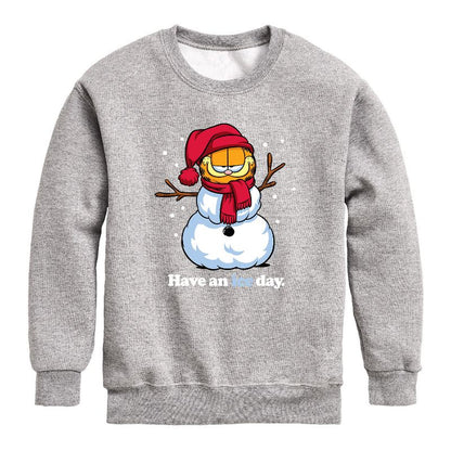 Boys' - Garfield - Have An Ice Day Graphic Long Sleeve Fleece Sweatshirt