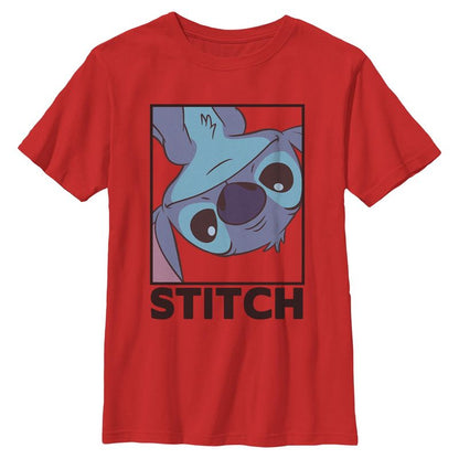 Boy's Lilo & Stitch Peekaboo Stitch Portrait T-Shirt