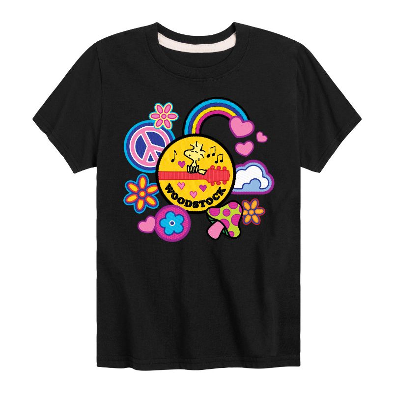 تي شيرت جرافيكي بأكمام قصيرة من وودستوك بيس آند لاف فلاير للأولاد - بينتس