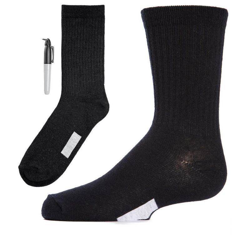 Memoi Write On Camp Kids Cotton Blend Crew Sock 3-Pack