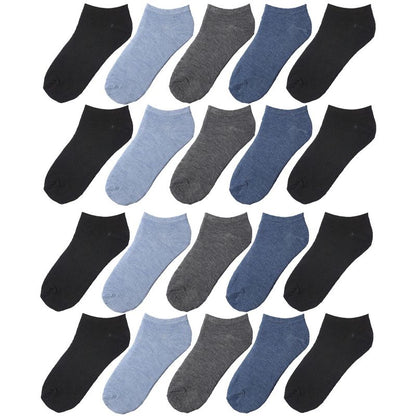 Tipi Toe Kids Boys 20 Pairs Classy Lightweight Novelty Solid Colors Pattern Low cut/No show socks