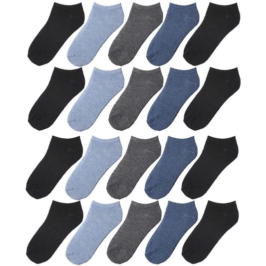 Tipi Toe Kids Boys 20 Pairs Classy Lightweight Novelty Solid Colors Pattern Low cut/No show socks