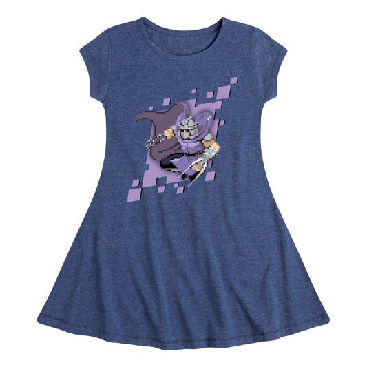 Girls' - Teenage Mutant Ninja Turtles - Shredder Pixels Fit & Flair Cap Sleeve Dress