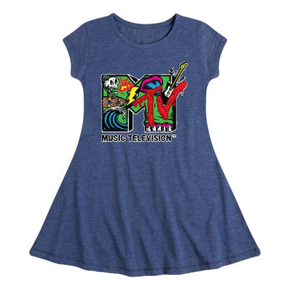 Girls' - MTV - Skater Fit & Flair Cap Sleeve Dress