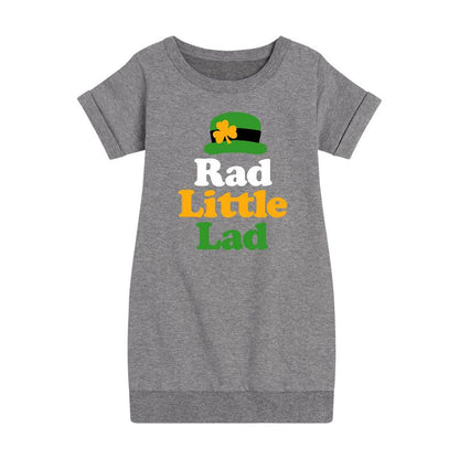 Girls' - Instant Message - St. Patrick's Day Rad Little Lad Graphic Short Sleeve Fleece Dress