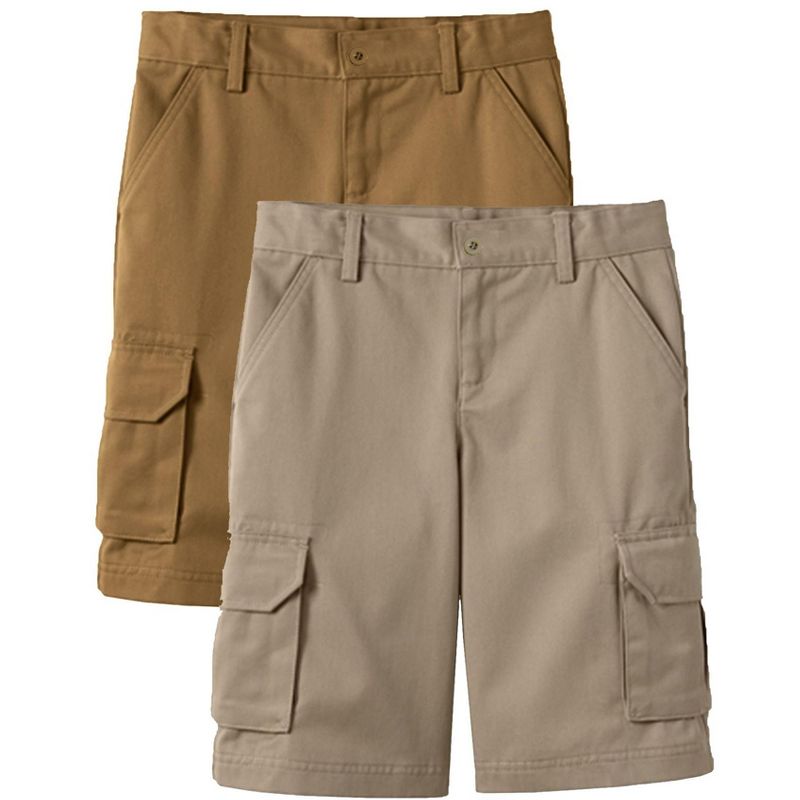 Galaxy Approved  Boy's Stretch Cotton Cargo Shorts-2 Pack