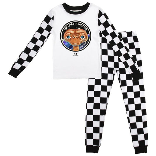 طقم بيجامة بأكمام طويلة للأولاد من ET Checkerboard