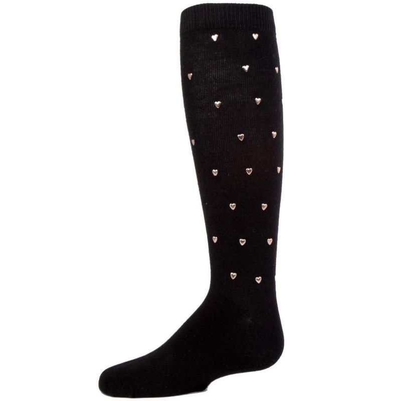 Memoi Girls' Sweetheart Studded Knee-High Socks