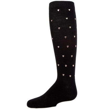 Memoi Girls' Sweetheart Studded Knee-High Socks