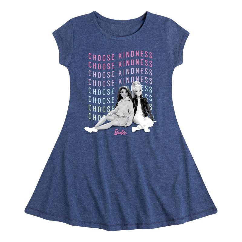 Girls' - Barbie - Choose Kindness Fit & Flair Cap Sleeve Dress