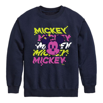 Boys' - Disney - Mickey Stacked Graphic Long Sleeve Fleece Sweatshirt