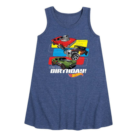 Girls' - Hot Wheels - Its My Birthday Graphic Sleeveless Aline Dress