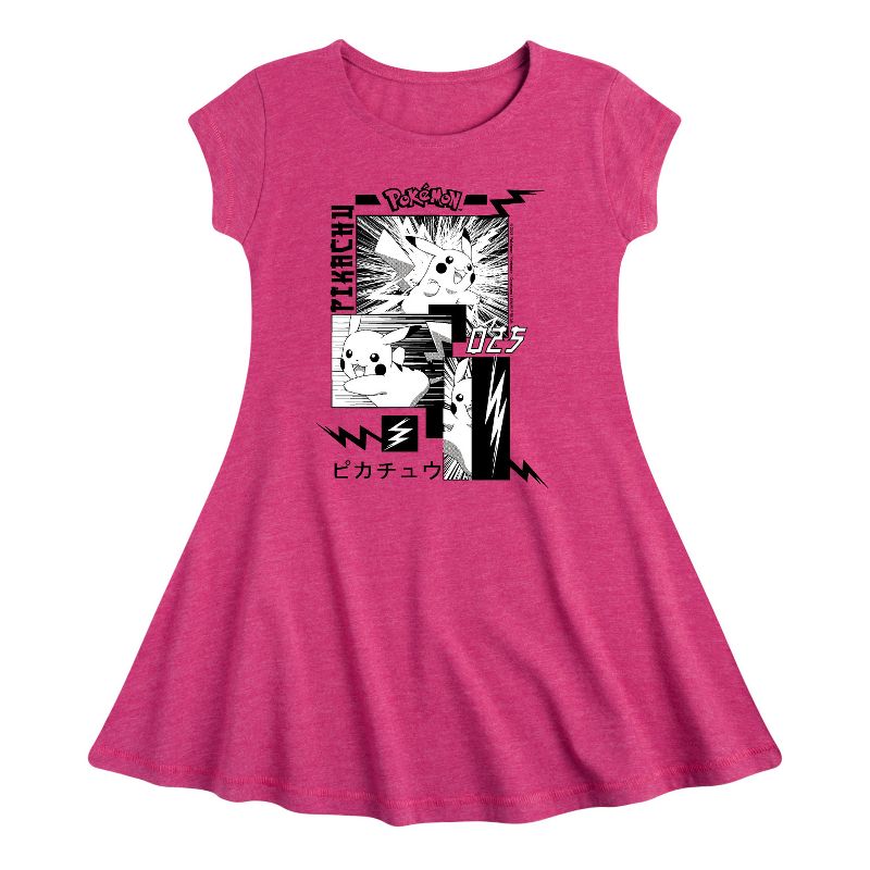 Girls' - Pokémon - Pikachu Manga Fit & Flair Cap Sleeve Dress
