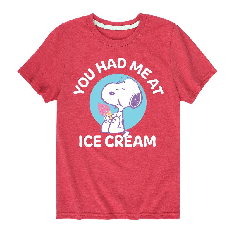 تي شيرت جرافيكي بأكمام قصيرة للأولاد من Peanuts - You Had Me At Ice Cream