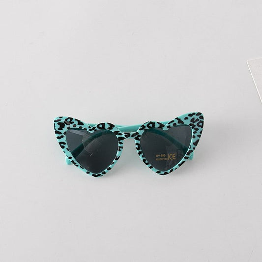 MyKids-USA Leopard Print Pattern Heart Shape Fashion Sunglasses