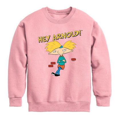 Boys' - Hey Arnold! - Cool Arnold Graphic Long Sleeve Fleece Sweatshirt