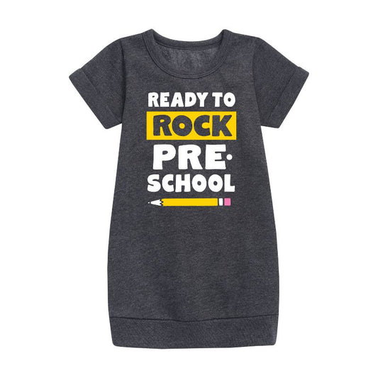 Girls' - Instant Message - Ready To Rock Preschool Graphic Short Sleeve Fleece Dress