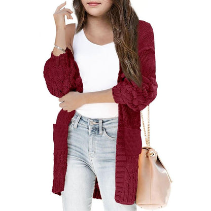 Girls Sweater Cardigan Open Front Longline Sweater Cable Knit Sweater Long Sleeve Color Block Sweater