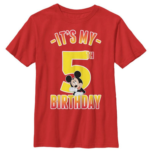 Boy's Mickey & Friends It's My 5th Birthday T-Shirt