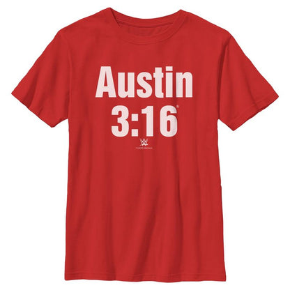 تي شيرت WWE Stone Cold Steve Austin 3:16 أبيض بشعار الأولاد