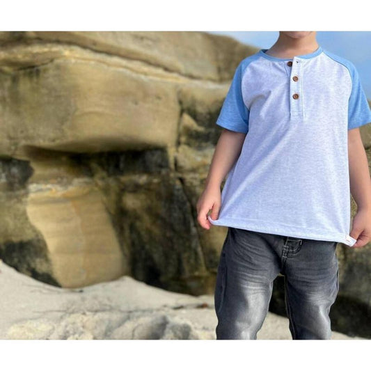 Gender Neutral BEACON RAGLAN TEE - ME & HENRY