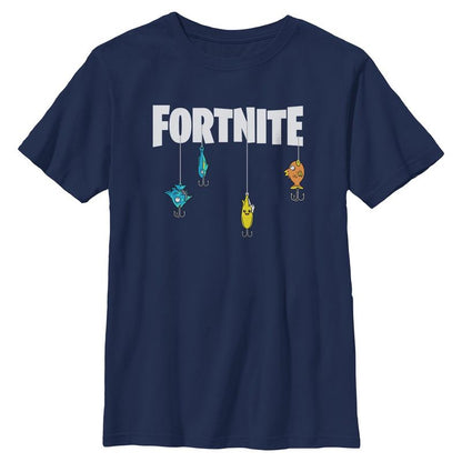 تي شيرت أبيض بشعار Fortnite Fishing Lure للأولاد
