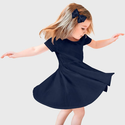 City Threads Jersey Short Sleeve Girls Twirly Skater Dress - USA-Made (Part 2)